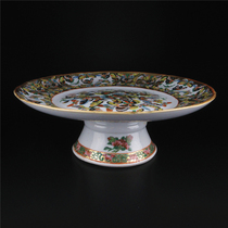Qing Dynasty Tongzhi Guangxu pastel Guangcai woven gold hundred butterfly pattern large plate fidelity antique old porcelain ornaments