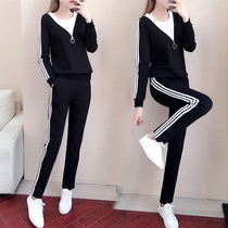 Spring Sports Suit Womens Spring Autumn 2022 New Tide Cards Fashion Trends Acroswear Loose Korean version Leisure two sets