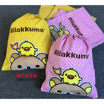 Pigeon house Japanese cartoon embroidery easy bear finishing bag Drawstring drawstring pocket sundries storage bag Shoe bag