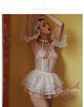 EvenVIP Europe and the United States foreign trade original single sexy sex pajamas night dress Summer lace suspender transparent mesh princess