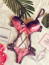 EvenVIP foreign trade original single sex underwear Cute sexy lace hollow steel bracket cotton pad does not open the crotch jumpsuit
