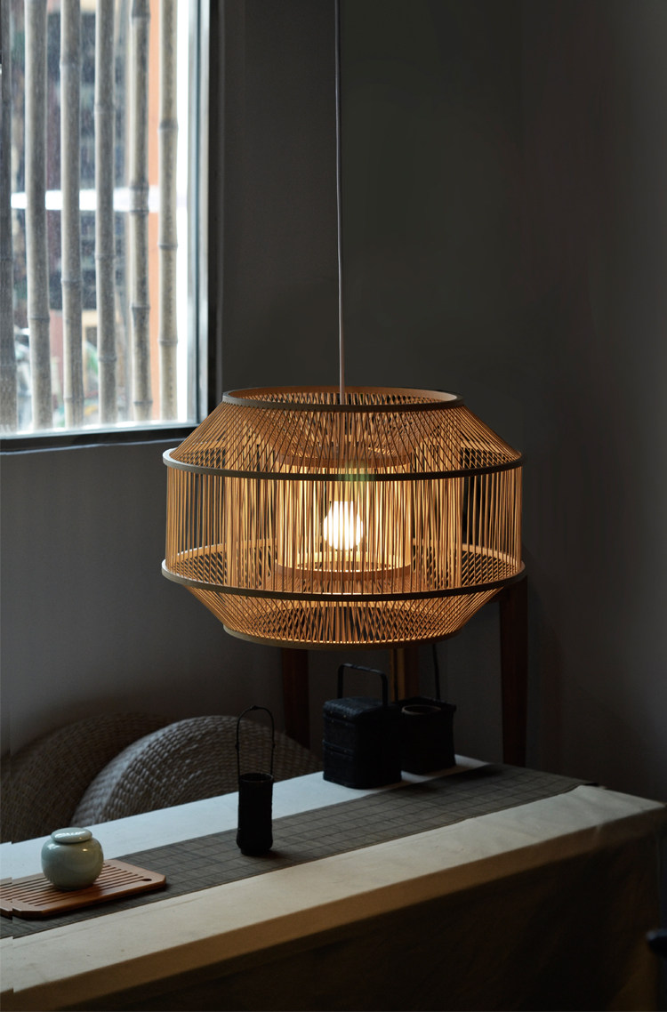 【十竹九造原创正品】m0003 竹丝新中式吊灯 竹灯 日式小清新手工