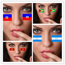 Black Republic of Honduras Haiti Guyana Flag Face the Childrens Student Games Adhesive Small Stickers Foreign