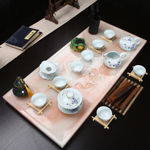 Kung Fu tea set set home simple modern living room drainage creative tea tray stone integrated anti-Jade Tea Table