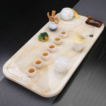 Tea set set home simple modern hipster creative Jade tea tray set European style drainage Stone tea table