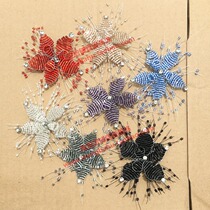 DIY bridal headdress Crystal beaded flower single shoe beaded flower handmade beaded clothing accessories Sweater decoration five-pointed star