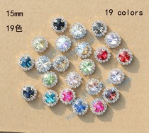 Round 15mm sweater hand-sewn rhinestone claw diamond Gold gemstone diamond flower DIY hair accessories material sandals single shoe stickers diamond