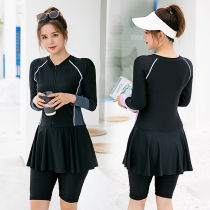 Large yard swimsuit female summer 2021 new long sleeve sunscreen weight mm 200 pounds thin sports five pants