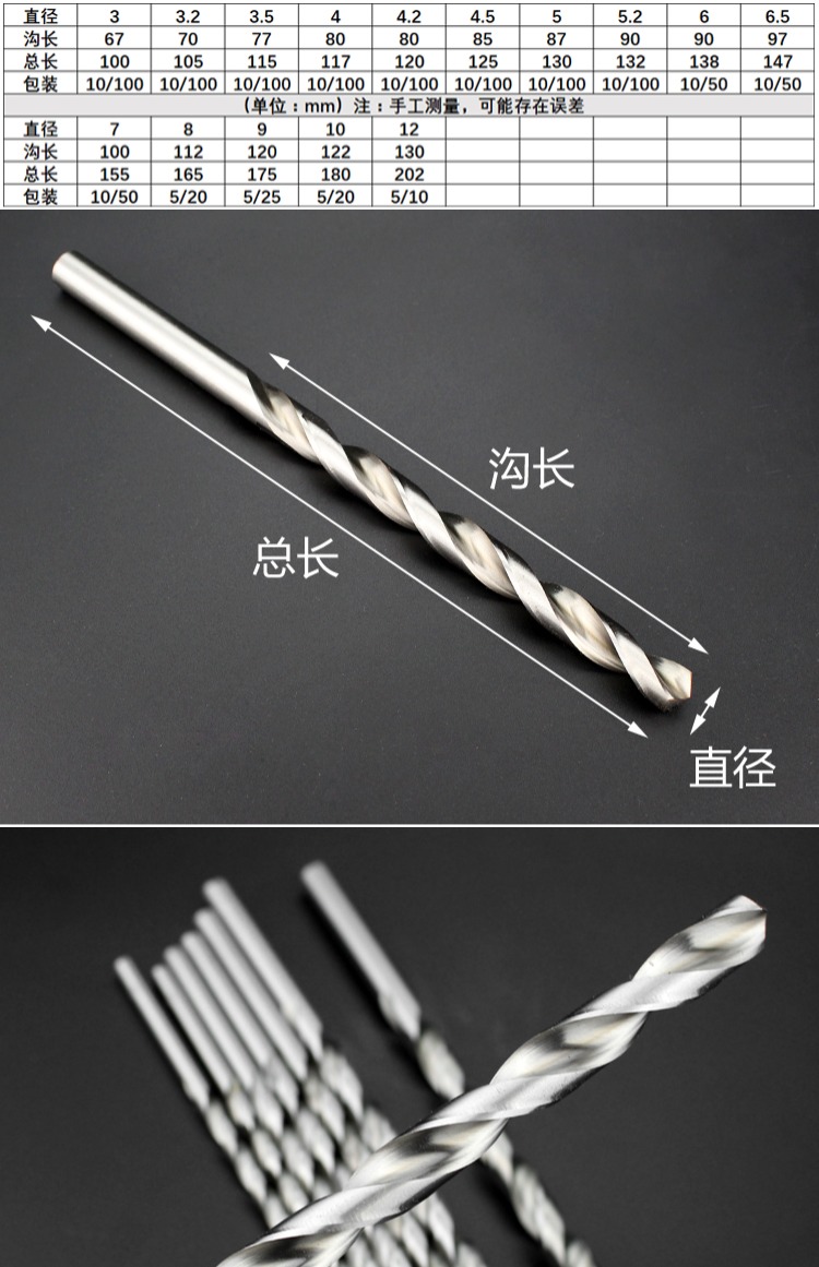 直柄加长麻花钻加长钻加长钻头木头金属文玩核桃琥珀蜜蜡打孔钻