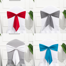 Upscale thickened-free chair back flower elastic chair sleeve butterfly knot hotel banquet wedding special chair back decoration supplies