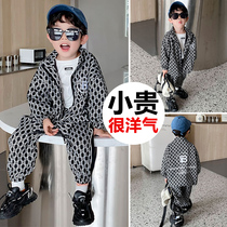 Boy spring and autumn suit 2021 new childrens clothing foreign boy handsome childrens net red casual fashion clothes