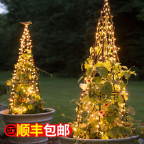 Solar garden lights Outdoor waterproof LED copper wire lights with household balcony garden stars decorative colorful lights string lights
