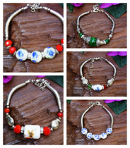 Yunnan Lijiang specialty jewelry items Original retro ethnic style Tibetan silver bracelet women