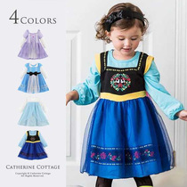 Children frozen Anna performance suit Aisha Aisha Princess Sophia dress Pure cotton long sleeve childrens dress