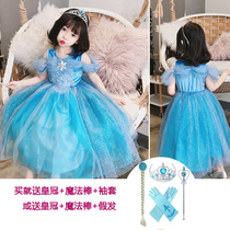 Girls Cinderella Frozen Princess Dress Children Elsa Dress Ice Queen Dress Birthday Dress