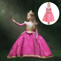 Girl Sleeping Beauty Princess Elo Princess Dresses Children Long Hair Princess Dresses Birthday Gown Dress Saints Christmas Costumes