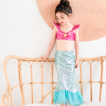 Child Mermaid Swimsuit Beach Seaside Beach Seaside Children Split Swimsuit Swimsuit Mermaid Tail Clothing