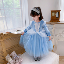 Ice and snow Chienties Aesha princess dresses girls Cinderella girls dress High end childrens birthday gown dress Aisha skirts
