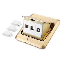 Baoer Xingke network floor plug with child protection door DC three holes with network and telephone modules 1 each