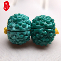 Qin Chu original mine turquoise carved high porcelain Diamond pair of precision carved hand string 108 beads to beads set
