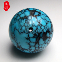 Shiyan original mine turquoise net flower round beads single beads high porcelain blue Ulan flower scattered beads with beads hand string top beads waist beads