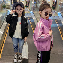 Childrens clothing girl 5 little girl 6 Spring and Autumn 7 thin coat 8 stand neck jacket 9 middle and big child 12-year-old foreign coat