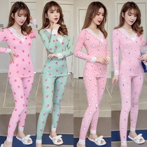  12-13-14-15-16-17 years old Junior high school students Big virgin girl autumn clothes Autumn pants bottoming thermal underwear set