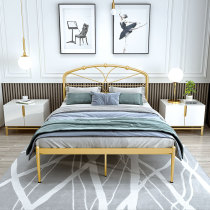 Simple modern wrought iron bed New iron bed 1 5 meters 1 8 meters double bed Adult 1 2 meters single bed Iron frame bed