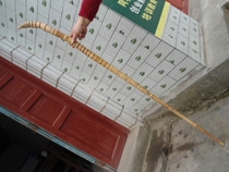 Boutique bamboo cane with root Bamboo Multi-dense festival Arhat Buddha belly Bamboo cane Crutches Outdoor sports Bamboo mountaineering stick Tibetan display supplies