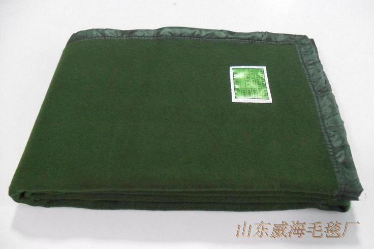 正品09绿羊毛毯子 军用06毛毯部队加厚墨绿色单人军毯
