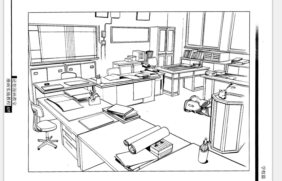 逆想漫画教室漫画背景场景透视线稿相关素材整理美术造型类型