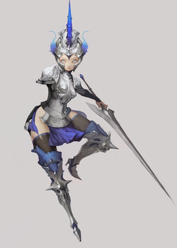 cg角色素材 韩国crimson heart设定资料 ps 游戏原画设计参考图集