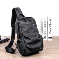 Hong Kong Kangaroo Waterproof Chest Bag Men Skew Satchel Fashion Single Shoulder Bag Cow Leather Leisure Chest Front Bag