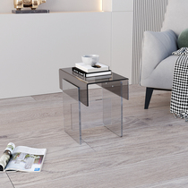 Acrylic extremely narrow light luxury new creative art sense designer corner a few living room model room sofa side cabinet