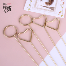 Korean metal card insert bouquet package flower decoration Gold plated insert Strawberry card clip Flower packaging diy materials