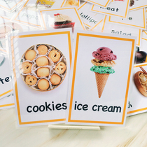 English card flash card food physical food picture 45 kindergarten waterproof word card Early education enlightenment teaching aids