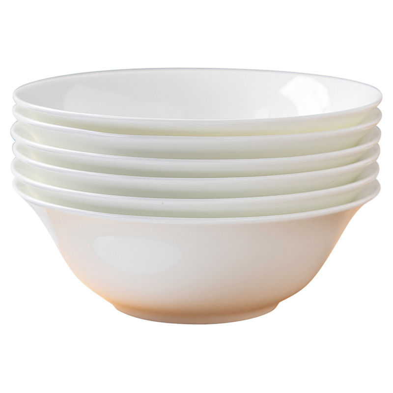 Jingdezhen ceramic rainbow such to use pure white ipads porcelain tableware bowl sets pull rainbow such as use of household of Chinese style bowl of soup bowl mercifully rainbow such use