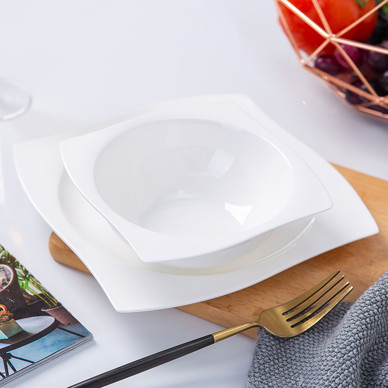 Pure white ipads porcelain jingdezhen special dinner plate ceramic plate cake plate cold dish plate hot plate steak plate