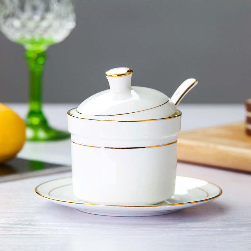 Jingdezhen porcelain ipads soup bowl with cover of pottery and porcelain pot stew water dish seasoning as cans bird 's nest soup pot stew forest frog stew cup