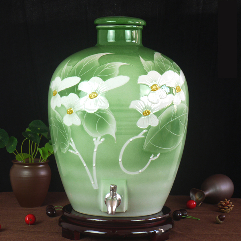 Jingdezhen ceramic jar it empty bottle expressions using with leading seal carved 20 jins 50 kg wine mercifully jars