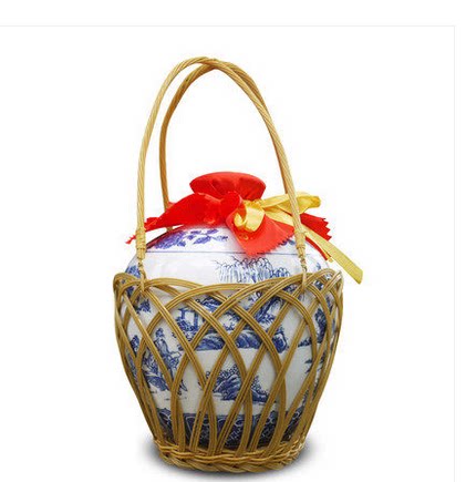 1斤2斤3斤5斤10斤酒坛酒瓶配件提篮手提篮子封口布飘丝带红酒布