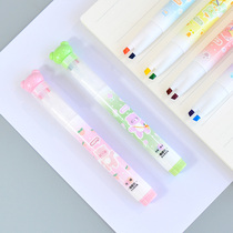 Timeout Fluorescent Pen Double Head Colored Mark Pen Cute Student Scratcher Mark Pen Endorsement God Instrumental Suit 12 Color