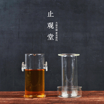 Glass thickened tea maker Kung Fu small Teapot Binaural cup Filter cup Special tea set Tea cream brewing device for making black tea