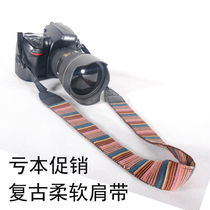 Nostalgic retro strap National style shoulder strap micro single soft striped shoulder strap SLR camera cotton strap