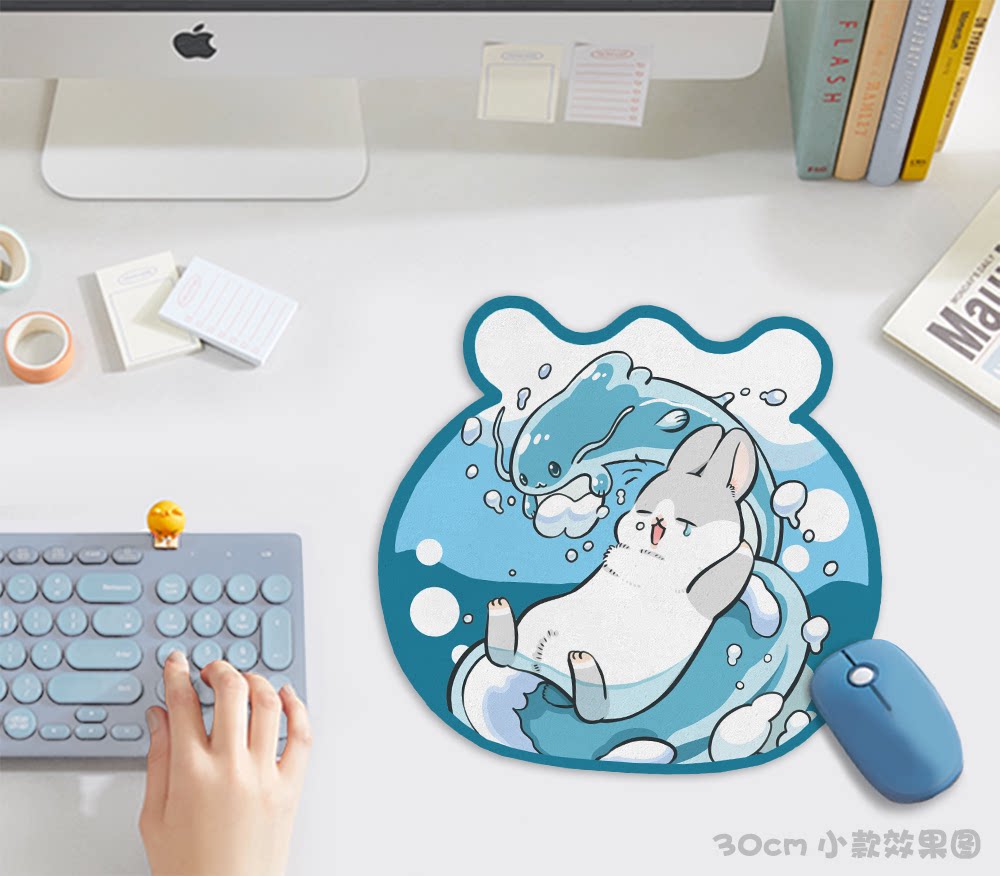 麻吉兔异形滑鼠垫可爱兔子电脑周边卡通垫女生便携款