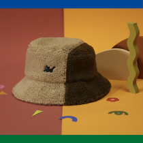 Sa carved lamb hair fishermans hat colorblock hat warm and windproof Japanese and Korean plush Joker men and women autumn and winter SHARK