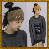 SHARK Sa carved wide-sided knitted hair band autumn and winter sports warm wool hair hair accessories female Korean windproof hair hoop