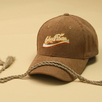 Hat male Winter SHARK Sa cut not Warm Series fun text illustration Curry corduroy female baseball cap