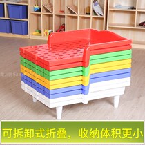 Kindergarten childrens bed Special bed Plastic bed Baby crib Folding bed Detachable lunch break single bed Nap bed