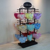 Wrought iron European double-sided multi-layer inner trouser rack bra shelf supermarket underwear shop floor hanging shorts underwear display rack